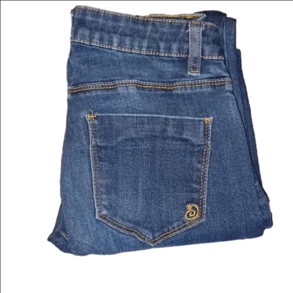 INDIGO REIN JEANS STRAIGHT SKINNY JEANS, JR. SIZE 1. FRAYED ANKLES.